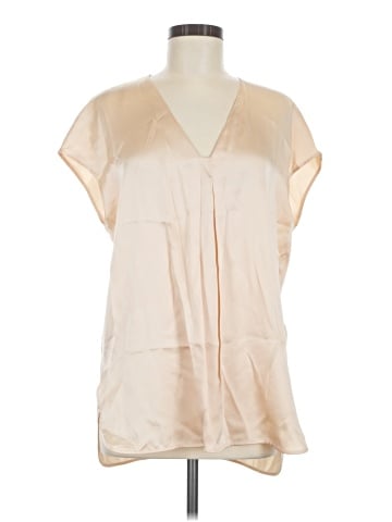 Vince. Short Sleeve Silk Top (view 1)