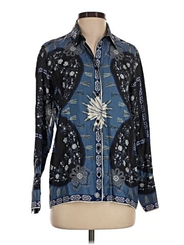 Sandro Long Sleeve Silk Top (view 1)