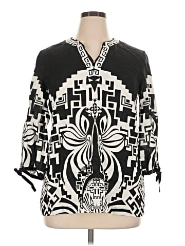 JM Collection 3/4 Sleeve Blouse (view 1)