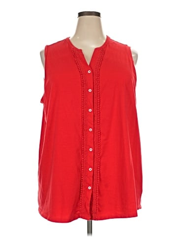 Lands' End Sleeveless Button-Down Shirt (view 1)
