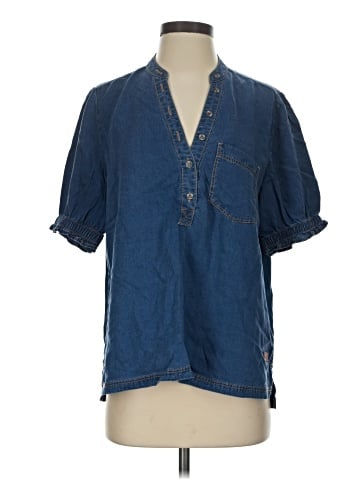 Peace Love World Short Sleeve Blouse (view 1)