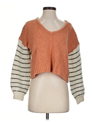 Madewell Balloon-Sleeve Pullover Sweater in Colorblock (view 1)