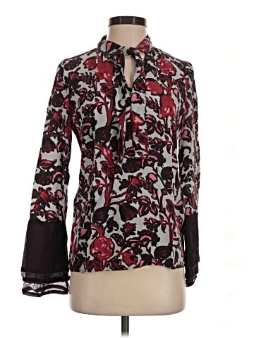 Donna Karan New York Long Sleeve Silk Top (view 1)