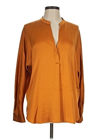 Vince. Long Sleeve Silk Top (view 1)