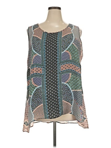 Rose + Olive Sleeveless Blouse (view 1)