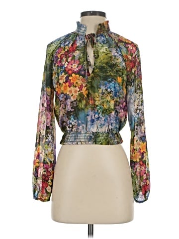 Lavender Brown Long Sleeve Blouse (view 1)
