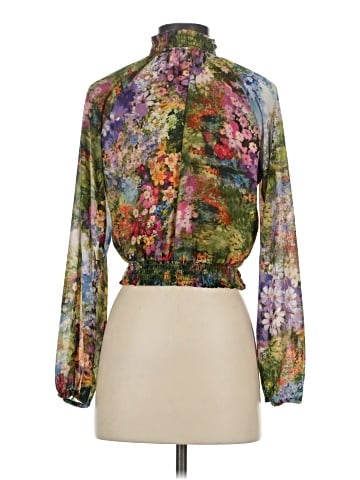 Lavender Brown Long Sleeve Blouse (view 2)