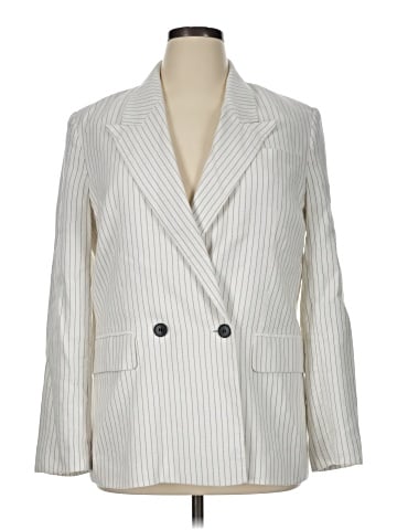 Madewell Relaxed Blazer in Pinstripe Linen Blend (view 1)