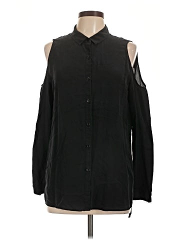 Trouve Long Sleeve Silk Top (view 1)
