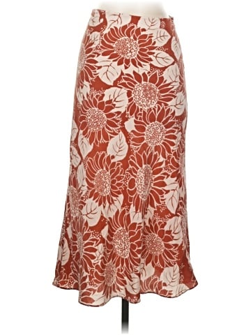 Madewell Silk Midi Slip Skirt in Sunflower Season (view 1)