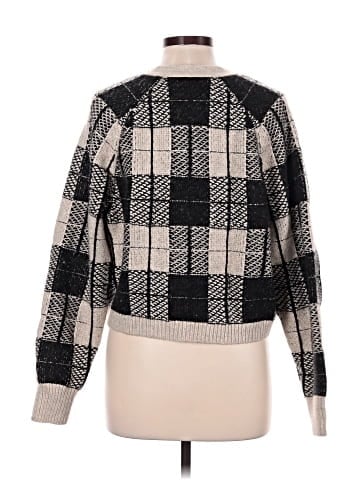 Madewell Button-Front Crop Cardigan in Plaid (view 2)