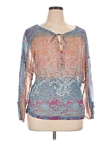 Diane von Furstenberg Long Sleeve Silk Top (view 1)