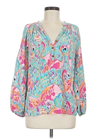 Lilly Pulitzer Long Sleeve Silk Top (view 1)