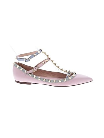 Valentino Garavani Tri-Color Leather Rockstud Cage Flats (view 1)