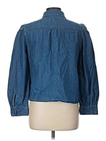Madewell Denim Puff-Sleeve Shirt in Petersburg Wash (view 2)