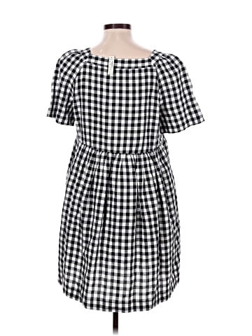 Madewell Linen-Blend Allie Mini Dress in Gingham Check (view 2)