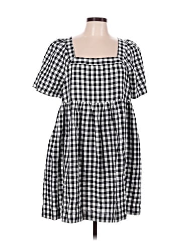 Madewell Linen-Blend Allie Mini Dress in Gingham Check (view 1)