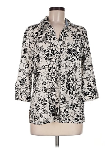 Karen Scott 3/4 Sleeve Button-Down Shirt (view 1)