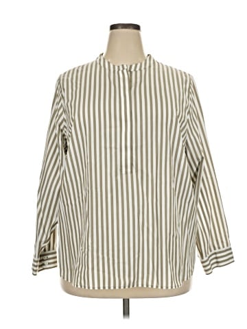 Lands' End 3/4 Sleeve Button-Down Shirt (view 1)