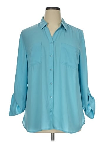 Talbots 3/4 Sleeve Button-Down Shirt (view 1)
