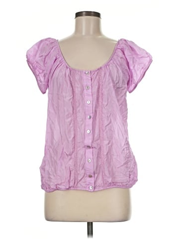 Velvet Short Sleeve Silk Top (view 1)