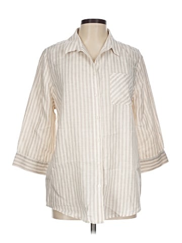 Chico's 3/4 Sleeve Button-Down Shirt (view 1)