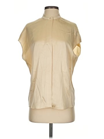 Vince. Short Sleeve Silk Top (view 1)