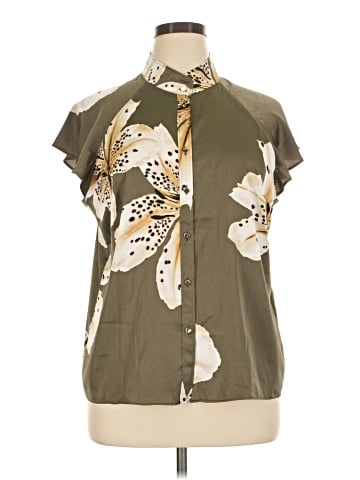 White House Black Market Short Sleeve Blouse (view 1)