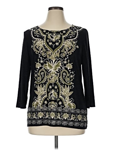 JM Collection 3/4 Sleeve Top (view 1)