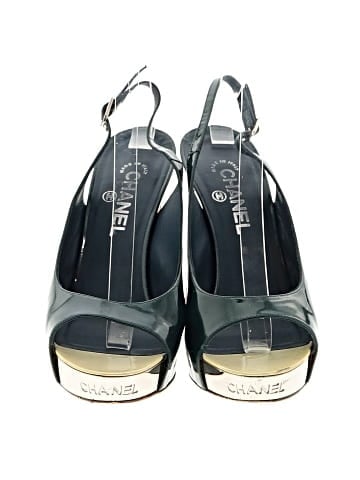 Chanel Open Toe Platform Slingback Sandals  (view 2)