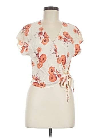 Madewell Sash-Tie Wrap Top in Dutch Dandelions (view 1)