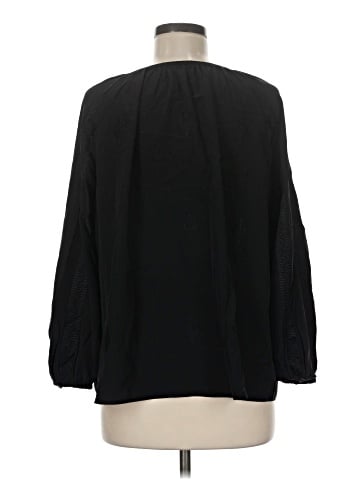 Nili Lotan Long Sleeve Silk Top (view 2)
