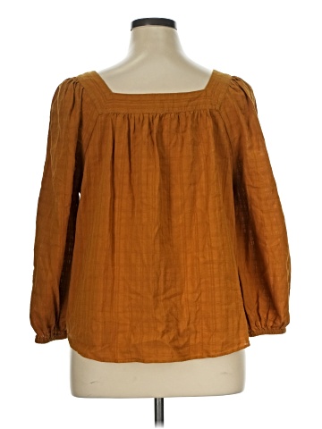 Madewell Square-Neck Bubble-Sleeve Top in Plaid (view 2)