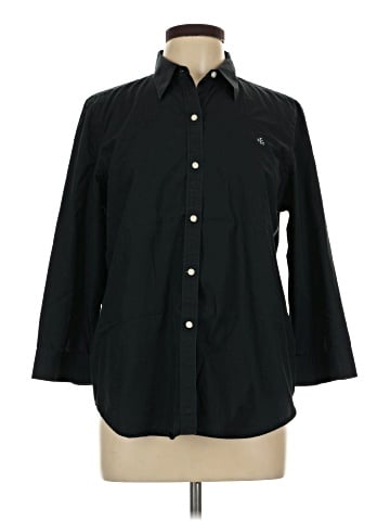 Lauren by Ralph Lauren 3/4 Sleeve Button-Down Shirt (view 1)