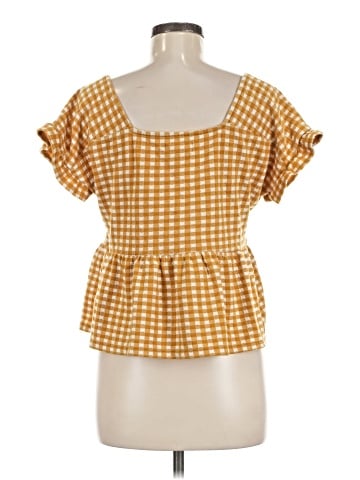 Madewell Gingham Knit Ruffle-Hem Top (view 2)