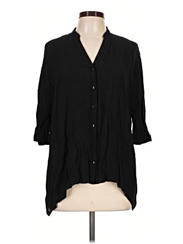 Zara TRF 3/4 Sleeve Button-Down Shirt (view 1)