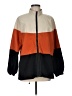 Shein 100% Polyester Color Block Orange Windbreaker Size 8 - 10 - photo 1