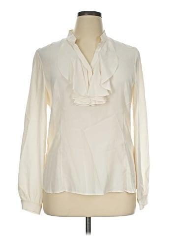 Lafayette 148 New York Long Sleeve Silk Top (view 1)