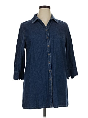 French Cuff 3/4 Sleeve Button-Down Shirt (view 1)