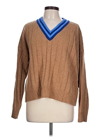 Madewell Tipped V-Neck Oversized Sweater (view 1)