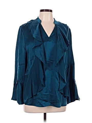 Black Label by Chico's Long Sleeve Silk Top (view 1)