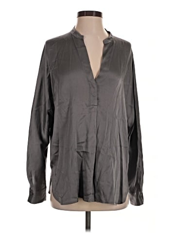 Vince. Long Sleeve Silk Top (view 1)