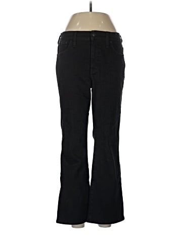 Madewell Kick Out Crop Jeans in Black Rinse Wash (view 1)