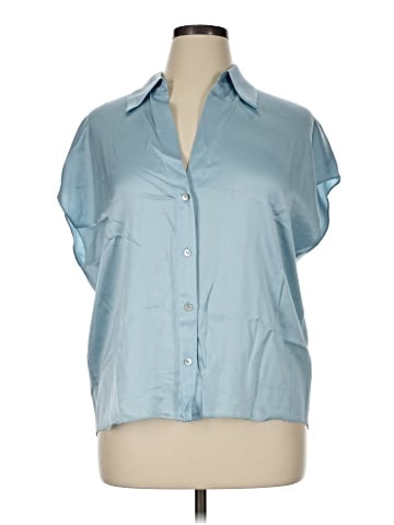 Vince. Short Sleeve Silk Top (view 1)