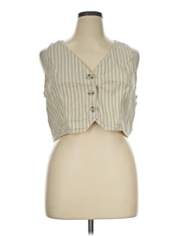 a.n.a. A New Approach Sleeveless Button-Down Shirt (view 1)