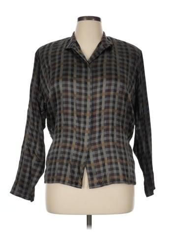 Linda Allard Ellen Tracy Long Sleeve Silk Top (view 1)