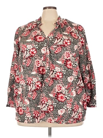 Lane Bryant 3/4 Sleeve Button-Down Shirt (view 1)