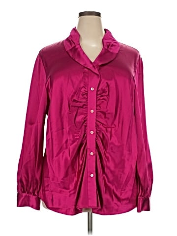 Lafayette 148 New York Long Sleeve Silk Top (view 1)