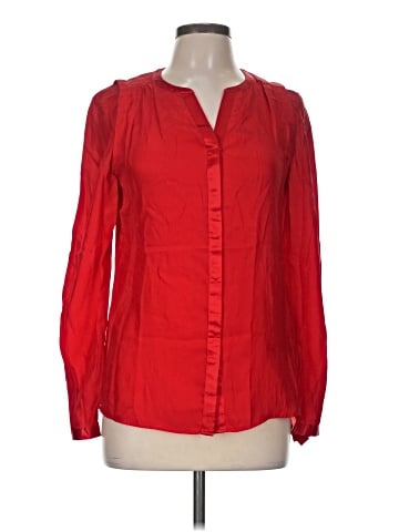 Massimo Dutti Long Sleeve Silk Top (view 1)