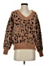 Mystree Animal Print Brown Pullover Sweater Size S - photo 1